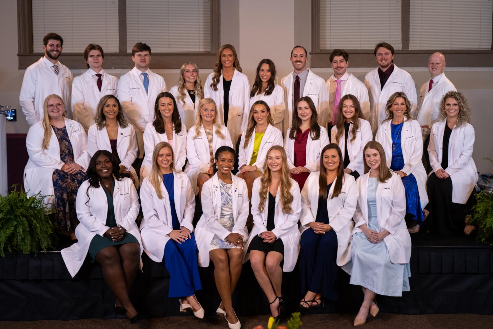 The MSU-Meridian 2026 graduating PA Studies cohort achieved a 100% pass rate since graduating this May, achieving their certification for licensure in all U.S. states. (Photo by Mark Davis)