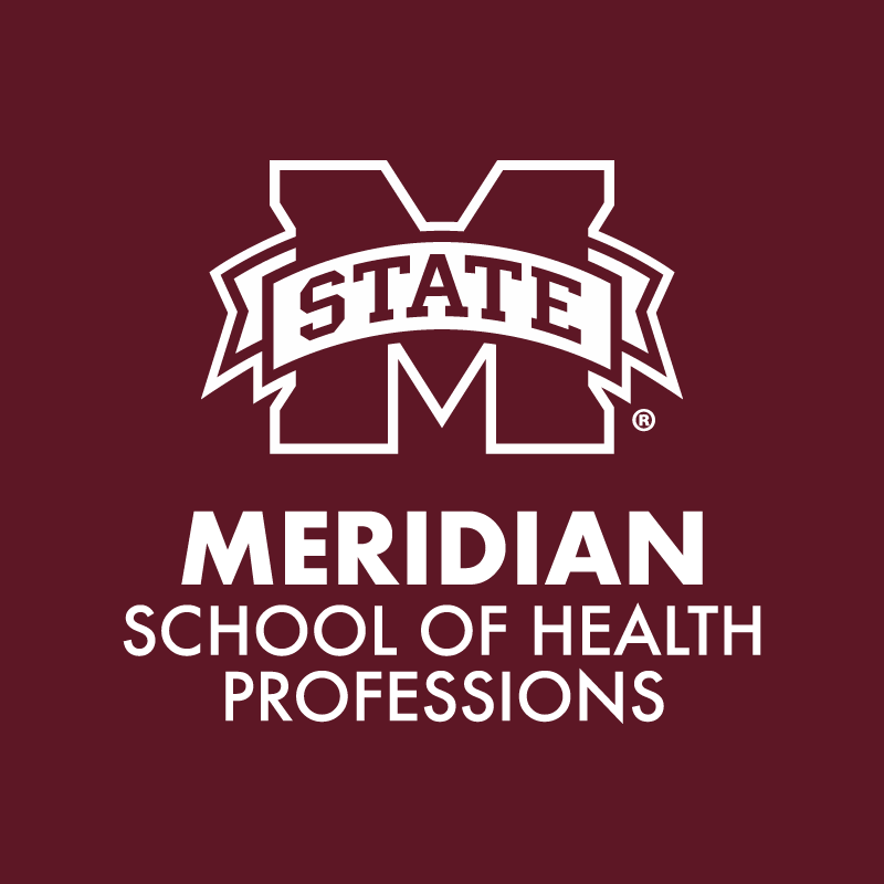 Maroon block with white MState logo above text "MERIDIAN SCHOOL OF HEALTH PROFESSIONS"